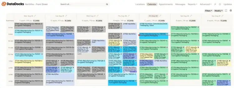 DataDocks Calendar Interface Mobile