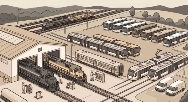 Passenger transit depots, auto compounds, and commercial fleet grounds